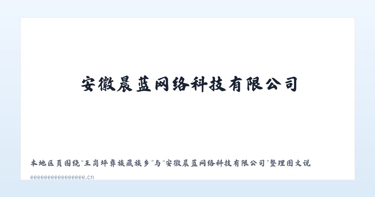 王岗坪彝族藏族乡 - 安徽晨蓝网络科技有限公司 主图